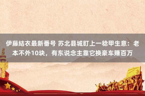 伊藤結衣最新番号 苏北县城盯上一稔甲生意：老本不外10块，有东说念主靠它换豪车赚百万