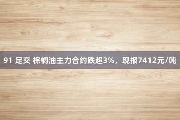 91 足交 棕榈油主力合约跌超3%，现报7412元/吨