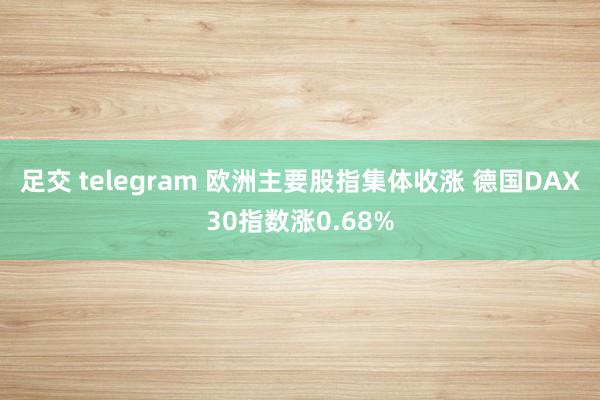 足交 telegram 欧洲主要股指集体收涨 德国DAX30指数涨0.68%